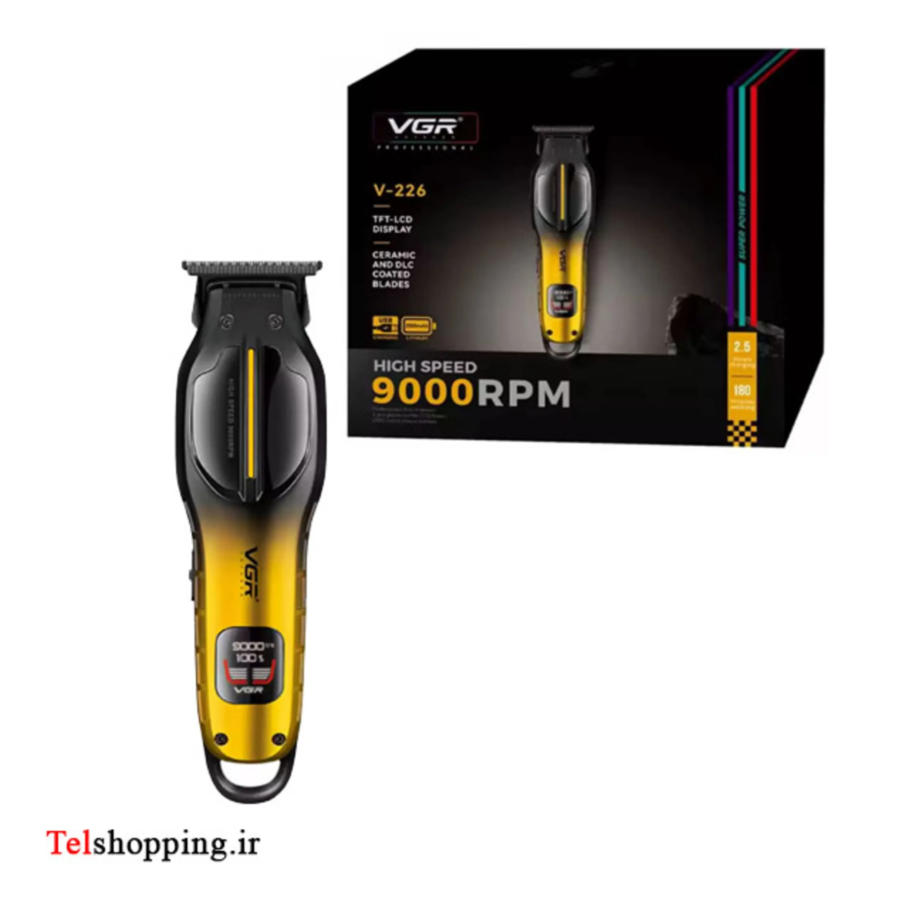 ماشین اصلاح موی سر و صورت شارژی وی جی ار مدل V226